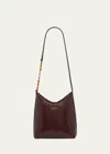 Saint Laurent Mini Shoulder Bag In Shiny Lizard-embossed Leather In Bordeaux