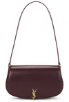 Saint Laurent Voltaire Leather Mini Bag In Rouge Cabernet