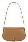 Saint Laurent Voltaire Mini Leather Shoulder Bag In Dark Cork