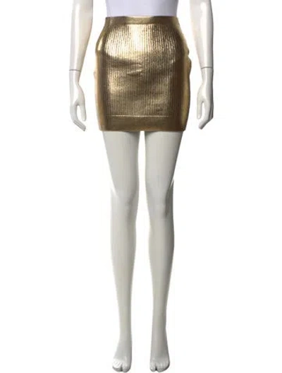 Pre-owned Saint Laurent Mini Skirt In Gold