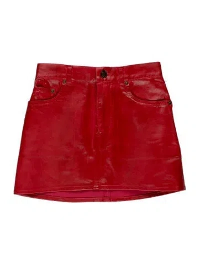 Pre-owned Saint Laurent Mini Skirt In Red