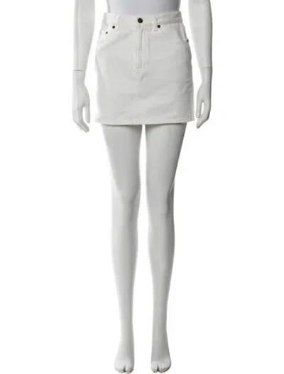 Pre-owned Saint Laurent Mini Skirt In White