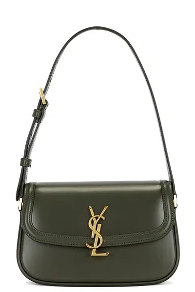 Saint Laurent Solferino Mini Leather Shoulder Bag In Green