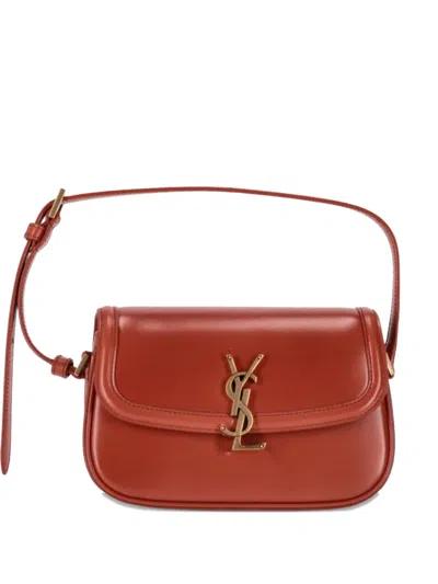 Saint Laurent Mini Solferino Leather Shoulder Bag In Red