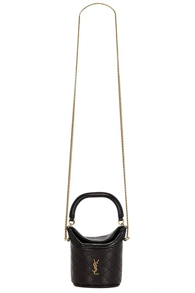 Saint Laurent Mini Top Handle Bucket Bag In Black