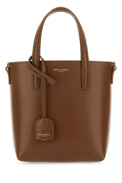 Saint Laurent Mini Toy Shopping Bag In Brown