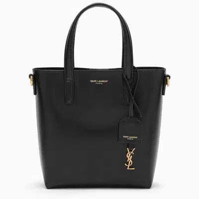 Saint Laurent Toy Mini Leather Tote Bag In Black