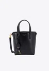 Saint Laurent Shopping Mini Leather Tote Bag In Black