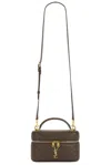 Saint Laurent Gabby Mini Vanity Case In Quilted Leather With Gold Hardware In Light Musk
