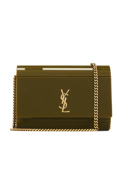 Saint Laurent Mini Vicky Minaudiere Bag In Green