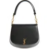 Saint Laurent Mini Voltaire Box Leather Top Handle Bag In Black