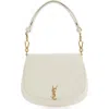 Saint Laurent Mini Voltaire Box Leather Top Handle Bag In White