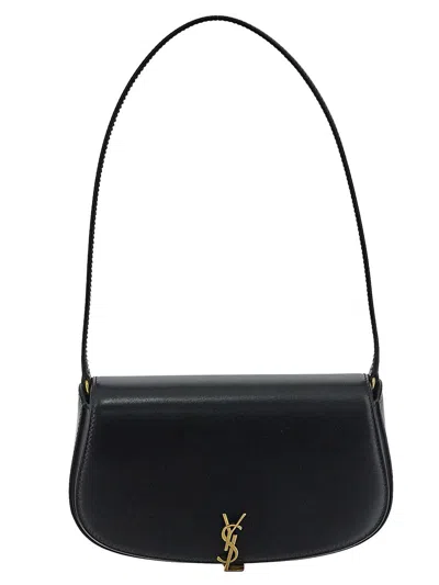 Saint Laurent Mini Voltaire In Box Bag In Black