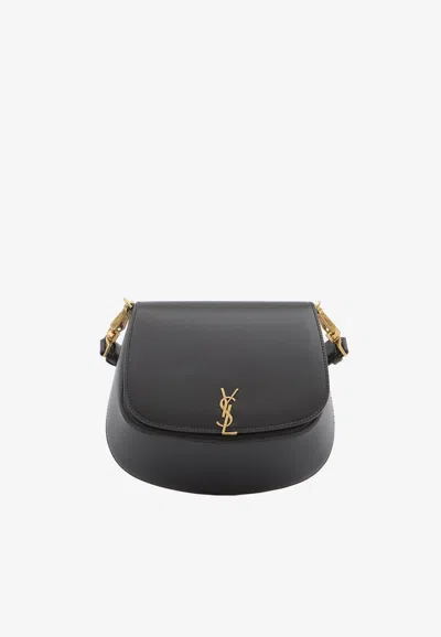 Saint Laurent Mini Voltaire Leather Crossbody Bag In Black