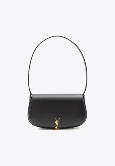 Saint Laurent Mini Voltaire Leather Shoulder Bag In Black