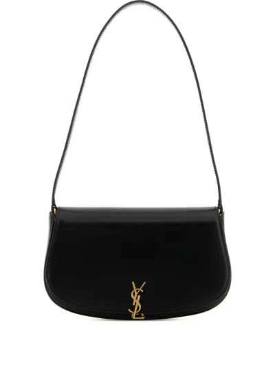 Saint Laurent Voltaire In Box Curved-handle Leather Shoulder Bag In Blue