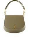 Saint Laurent Mini Voltaire Leather Shoulder Bag In Green