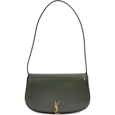 Saint Laurent Mini Voltaire Leather Shoulder Bag In Green
