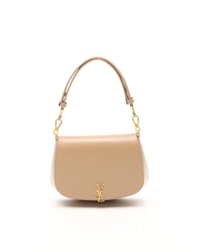 Saint Laurent Mini Voltaire Top Handle Bag In Brown