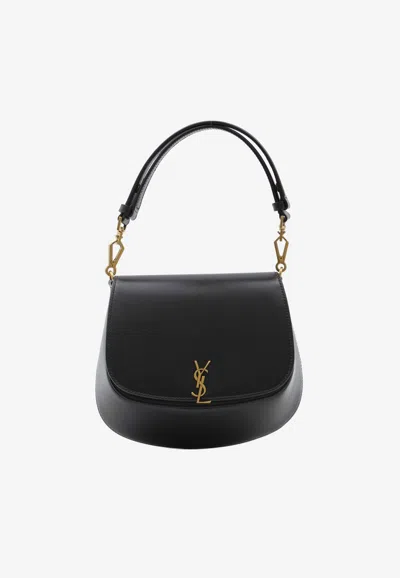 Saint Laurent Mini Voltaire Top Handle Bag In Black