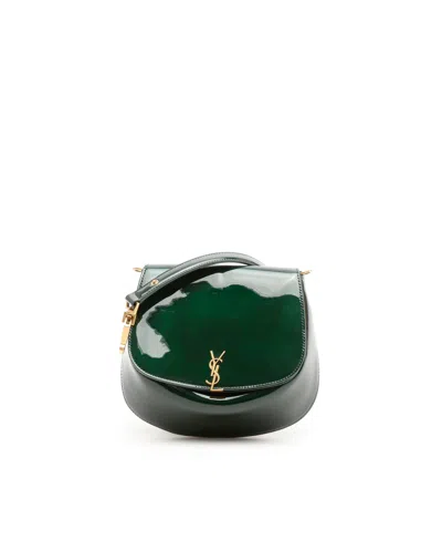 Saint Laurent Mini Voltaire Top Handle Bag In Green