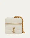 Saint Laurent Mini Ysl Cube Leather Top-handle Bag In Crema Soft