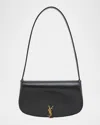 Saint Laurent Mini Ysl Flap Leather Shoulder Bag In Black