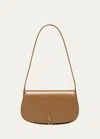 Saint Laurent Voltaire Mini Leather Shoulder Bag In Dark Cork