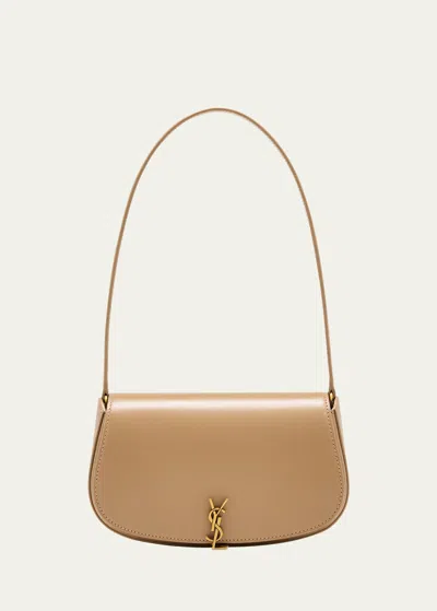 SAINT LAURENT MINI YSL FLAP LEATHER SHOULDER BAG