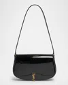 Saint Laurent Mini Ysl Shoulder Bag In Patent Leather In Black