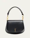 Saint Laurent Mini Ysl Top-handle Bag In Calfskin Leather In Nero