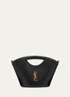 Saint Laurent Mini Ysl Top-handle Bag In Leather In Black