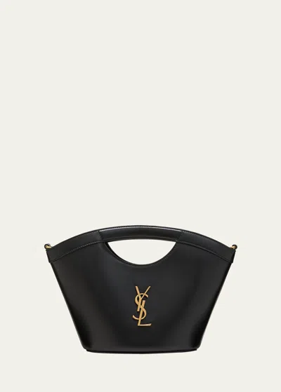 Saint Laurent Mini Ysl Top-handle Bag In Leather In Black