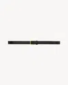 Saint Laurent Ysl Logo-plaque Leather Belt