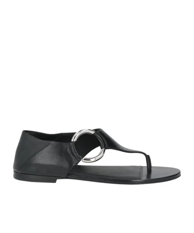 Saint Laurent Minimalist Leather Sandals In Black