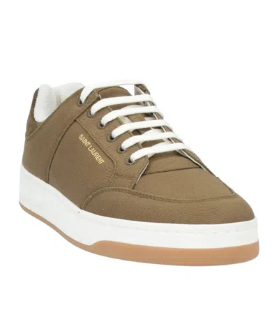 Saint Laurent Minimalist Low-top Sneakers In Green