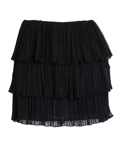 Saint Laurent Minimalist Pleated Skirt In Multi