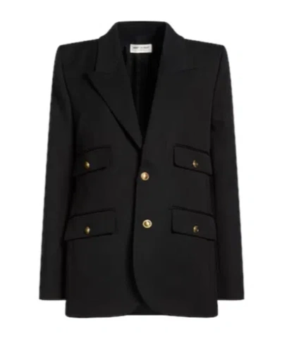 Saint Laurent Minimalist Single-breasted Blazer In Black