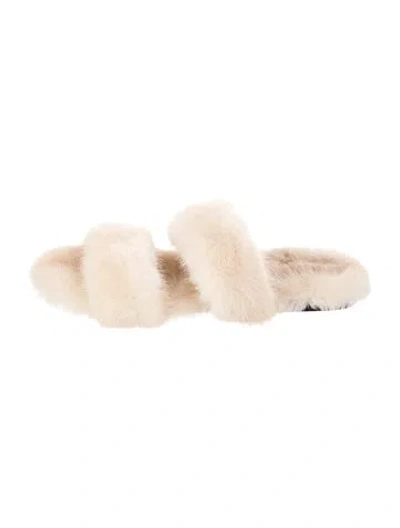 Pre-owned Saint Laurent Mink Slides In Neutrals