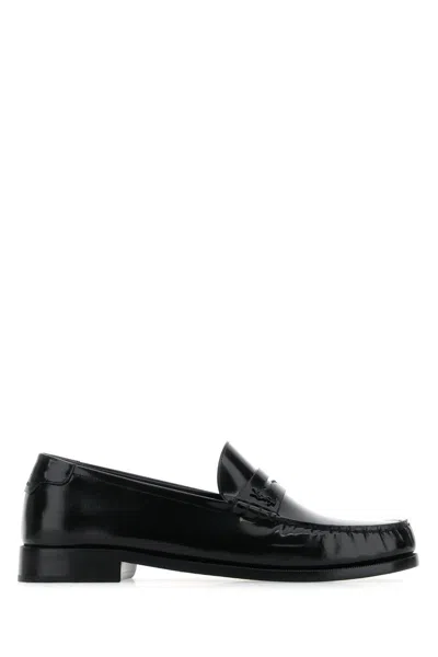 Saint Laurent Moccasters In Black