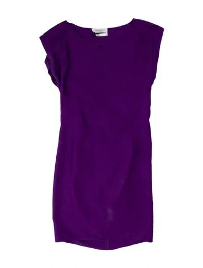 Pre-owned Saint Laurent Mock Neck Knee-length Dress In Purple