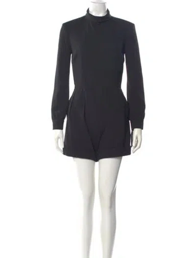 Pre-owned Saint Laurent Mock Neck Romper In Black