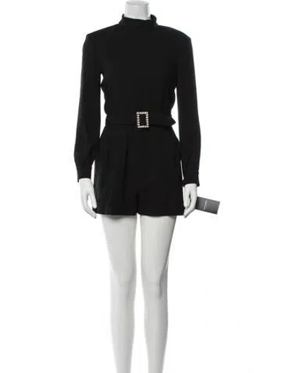 Pre-owned Saint Laurent Mock Neck Romper In Black