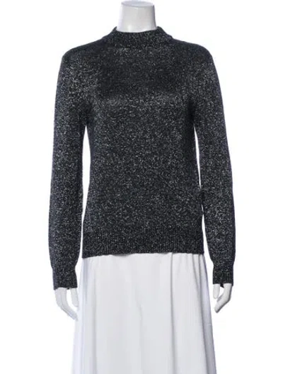 Pre-owned Saint Laurent Mock Neck Sweater In Black/metallic