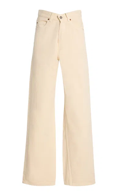 Saint Laurent V-shaped Waist Jeans Beige In Neutral