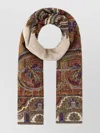 Saint Laurent Modal Blend Scarf With Embroidered Paisley Pattern