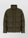 Saint Laurent Modern Puffer Jacket High Collar In Green