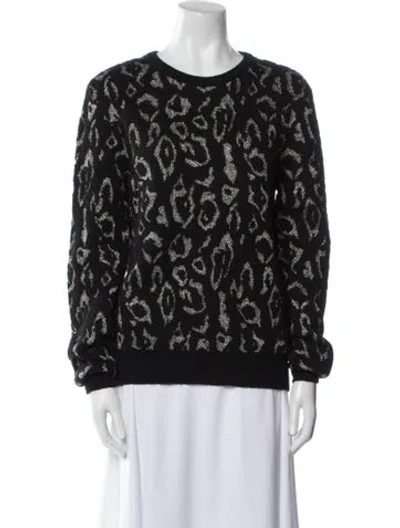Pre-owned Saint Laurent Mohair Animal Print Sweater In Black