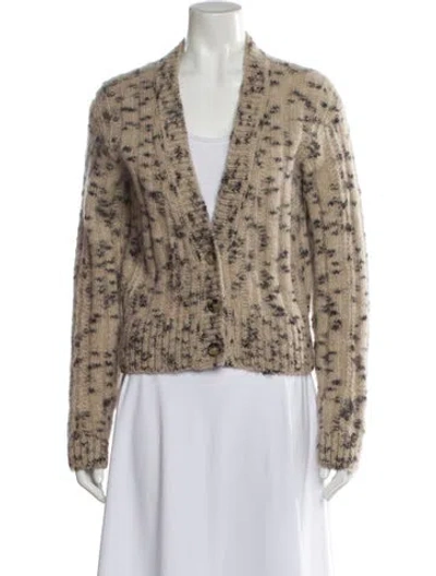 Pre-owned Saint Laurent Mohair Animal Print Sweater In Gray