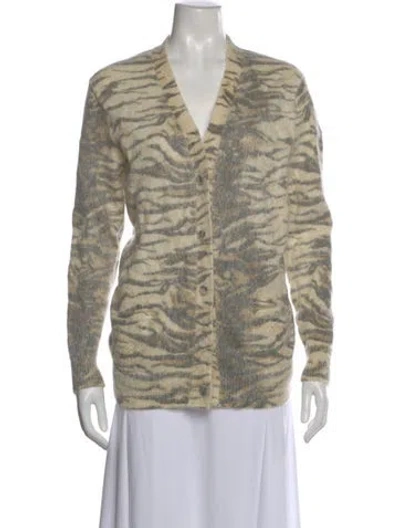 Pre-owned Saint Laurent Mohair Animal Print Sweater In Neutral